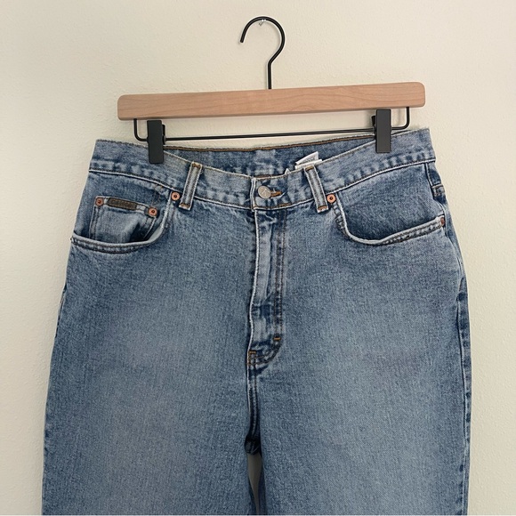 Calvin Klein vintage 5 pocket womens Light Blue Denim Jeans Straight Leg Size 14 - Picture 3 of 10